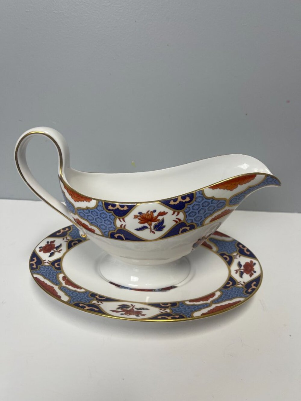 Spode Shima Y8172 Gravy Boat & Y8172-D Underplate Bone China England - Picture 2 of 16
